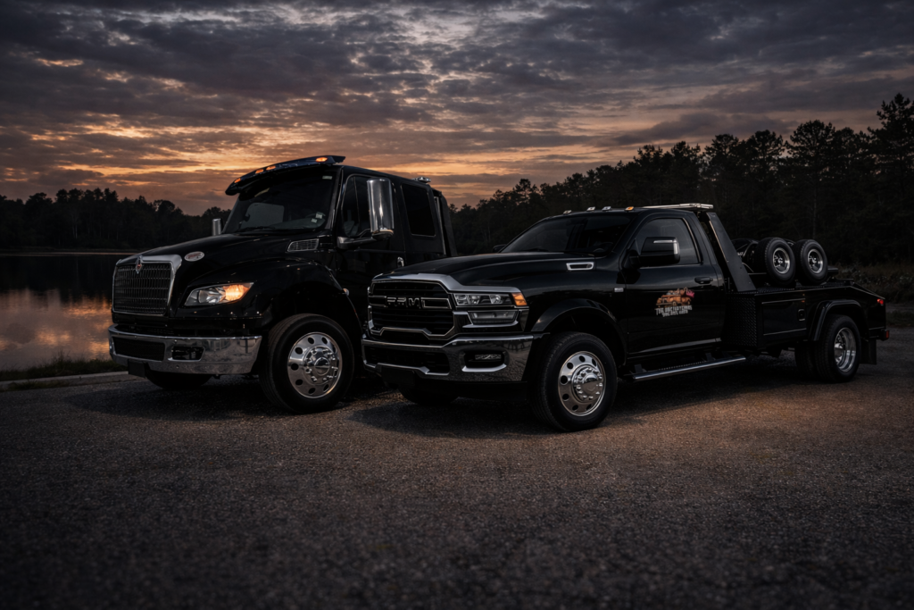 24/7 Towing & Roadside Assistance fleet trucks in Brevard County FL